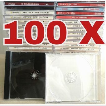 100x obaly 10,4 mm pro CD, DVD, Blu-ray