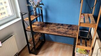 Psací stůl dub/černý