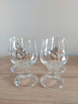 4x SKLENIČKA na nožce NAPOLEONKA, na koňak