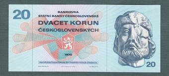Staré bankovky 20 kčs 1970 bezvadný stav