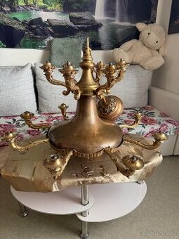 Krásný starý  masivní mosazný lustr