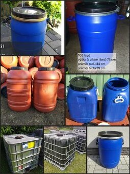 Plastový sud, barel, nádrž 25 l, 50, 60, 100, 220, 1000 l