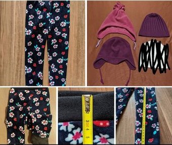 zimní legíny a čepice vel 104