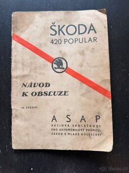 Škoda 420 Popular – originální návod k obsluze (IV. vydání)