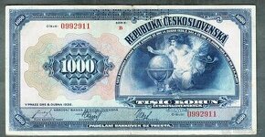 Staré bankovky 1000 korun 1932 - 1