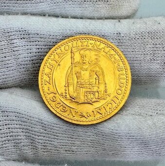 ZLATÝ ČESKOSLOVENSKÝ 2 DUKÁT 1932 S RAŽEBNÍM LESKEM