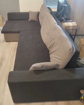 Rozkládací rohová sedačka s úložným prostorem