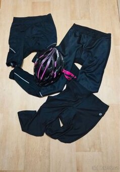 🚴‍♀️ Set pro cyklistky – 3x kalhoty + helma 🚴‍♀️