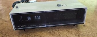 Vintage hodiny  s rádiem,Sony Digimatic 8FC-59W,,velmi pěkné