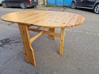 Stůl Jídelní Dřevo Rozkládací 18x90 výška 74/90x134 cm