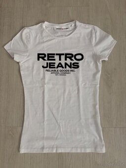 Dámské bílé tričko Retro, vel.S, NOVÉ