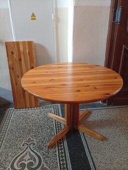 rozkládací kulatý stůl, průměr 105cm+40