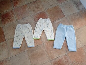 dětské tepláky 0-3 měs. vel. 50/56/62 novorozenecké