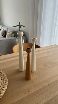 Designové svícny Applicata bílá/dub