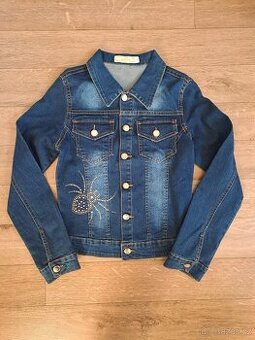 Džínová bundička vel. 12 let pavouček