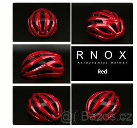 Červená cyklistická helma brand Rnox.