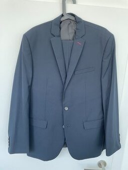 Tmavě modrý oblek vel. 50 Slim