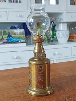FRANCOUZSKÁ STAROŽITNÁ MOSAZNÁ LAMPA GAUDARD–OLYMPE, PIGEON,