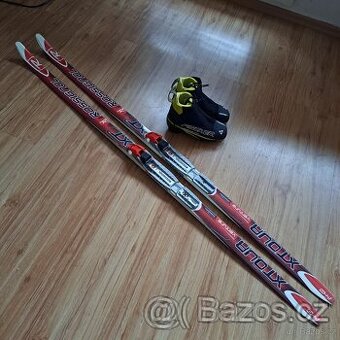 Dětské běžky délka 140 cm + boty vel. 35