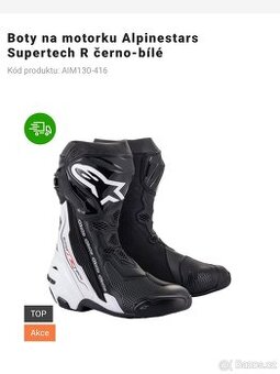 Boty Alpinestars Supertech R černo-bíle
