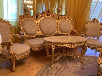 Kompletně zrestaurovaná starožitná zámecká sedací souprava 3