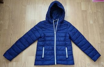 Dětská prošívaná modrá bunda vel.140