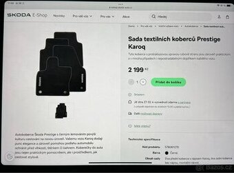 Sada textilních koberců na Karoq Prestige