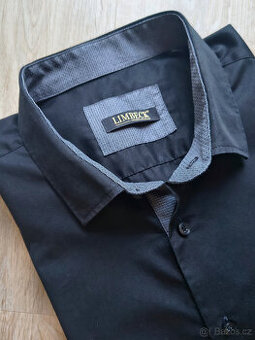 Košile LIMBECK, dlouhé rukávy, černá, SLIM, XXL (45-46)
