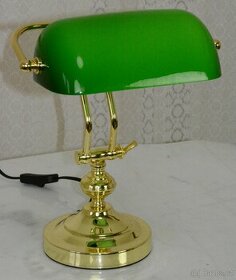 Bankéřská lampa s regulací výšky - mosaz - krásná - 1