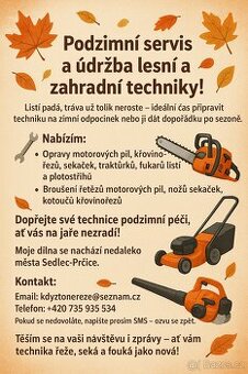 Servis a údržba lesní a zahradní techniky