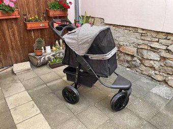 Kočár pro psa PawHut Quido černá + šedá