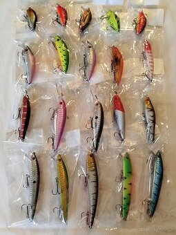 SADA 20 KS ZVUKOVÝCH RYBÁŘSKÝCH WOBLERŮ