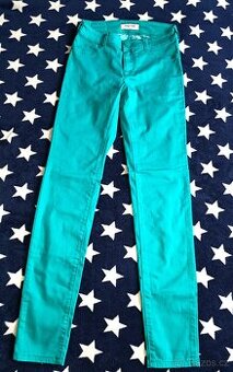 Dámské skinny džíny tyrkysové vel. 34 NAF NAF
