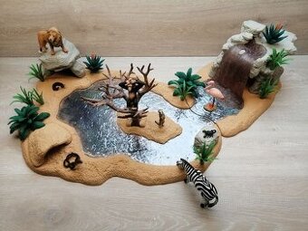 Schleich 42258 vodní laguna + 42257 vodopád (výborný stav)