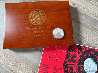 Dřevěné ETUE pro stříbrné mince Lunarní kalendář Serie 3