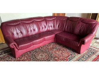 Luxusní rohová kožená sedací souprava, 3034