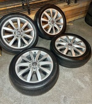ALU Kola VW 5x112 R17 DIJON Zánovní Letní Pneu 205/50/17