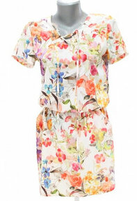 Dámské letní květované šaty s kapsami - 1