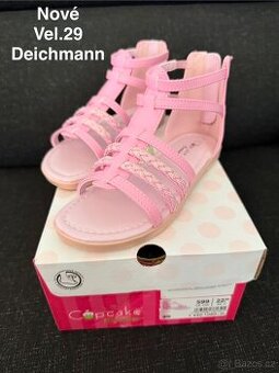 Nové dívčí třpytivé sandále Deichmann vel.29