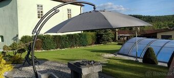 Slunečník Crystal 375 cm antracit