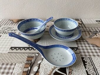 Nová retro souprava z čínského porcelánu I - rýžové zrno