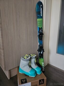 Dětské  sjezdové lyže  Elán 110 + boty Fischer 20,5