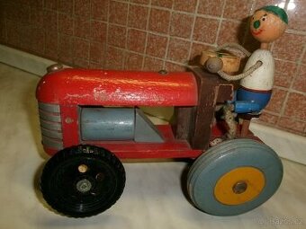 Prodám různé plechové a dřevěné hračky. Starý dřevěný červen