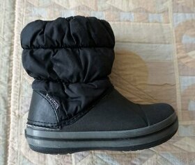 Dětské boty černé zn.CROCS Winter Puff, vel.C10/EU 27 - 1