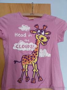 Dívčí růžové tričko se žirafou - značka Cherokee