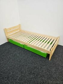 Prodám dětskou postel s roštem a šuplíky 2x 90x80x15cm - 1