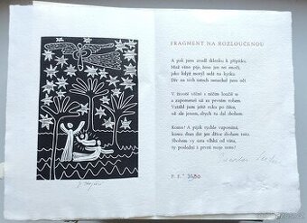 Jaroslav Seifert Fragment na rozloučenou, grafika