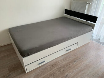 Postel 120 x 200 cm včetně matrace, s úložným prostorem