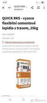 QUICK RKS - vysoce flexibilní cementové lepidlo