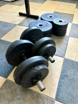 Posilovací lavice + činkový set